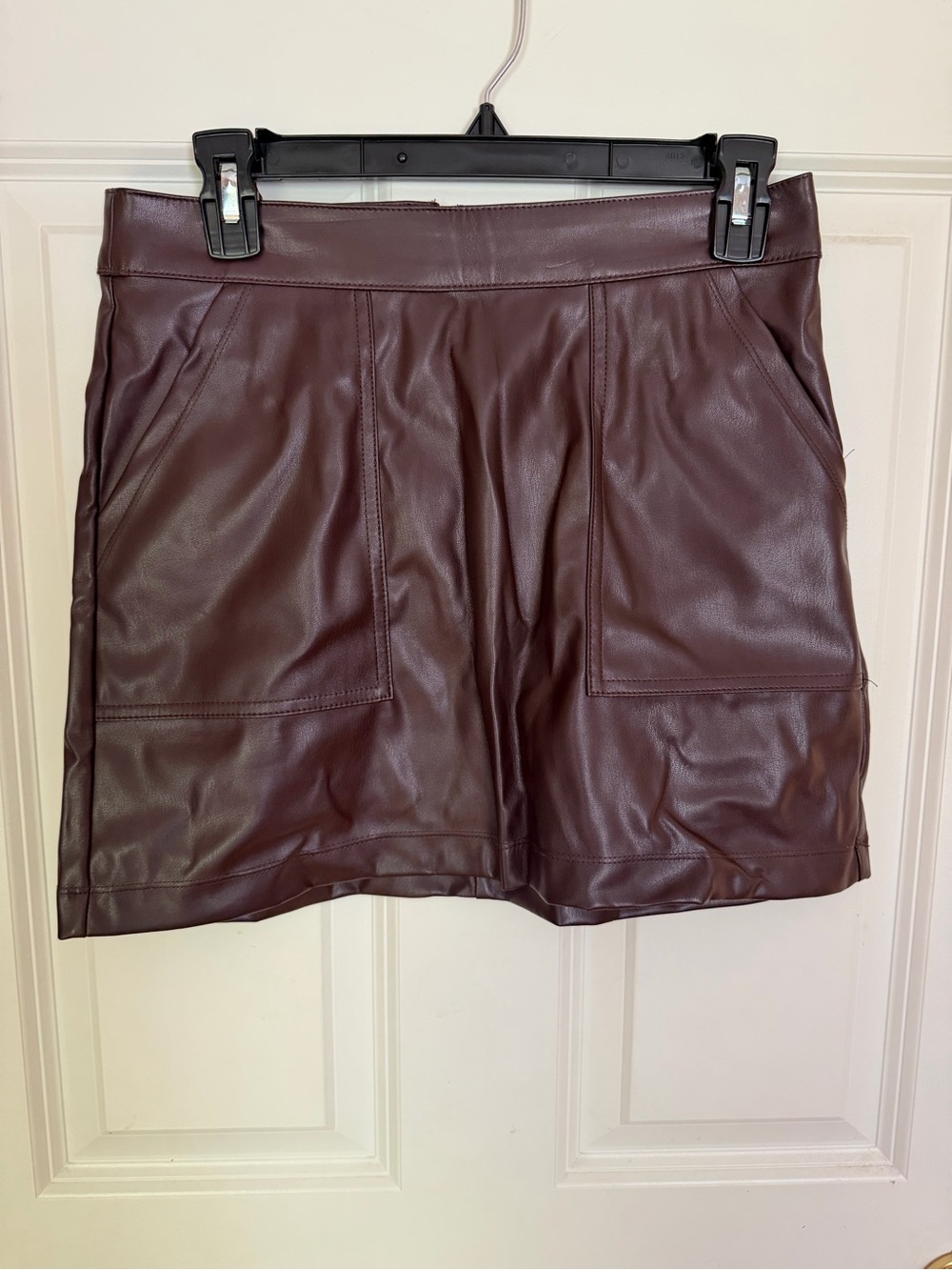 Faux Leather Women’s Skirt in Deep Brown